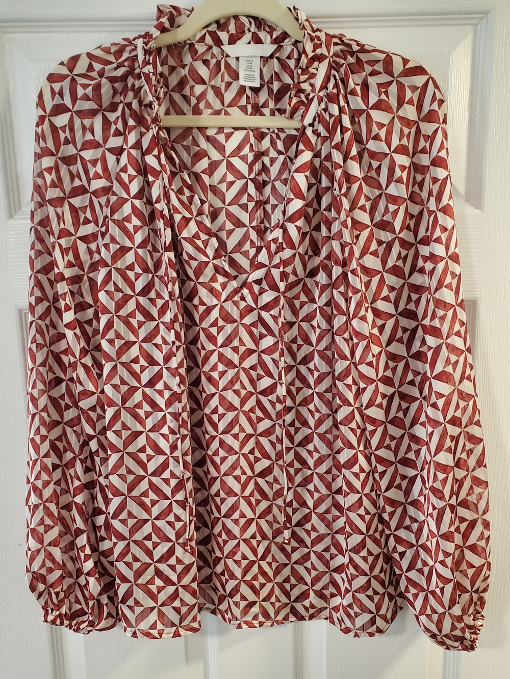 H&M Sheer Long-Sleeve Blouse